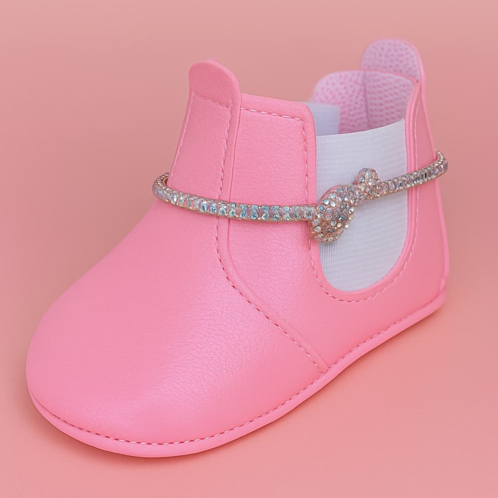 Sapatinho Bota Country Jequinha Infantil Bebê Menina Brilho Boiadeira Strass Rodeio Princesa Glitter