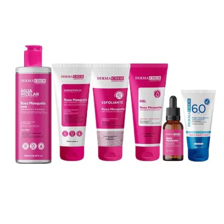 Kit Skincare Completo Derma Chem Rosa Mosqueta + Protetor Solar FPS 60 – 6 Itens