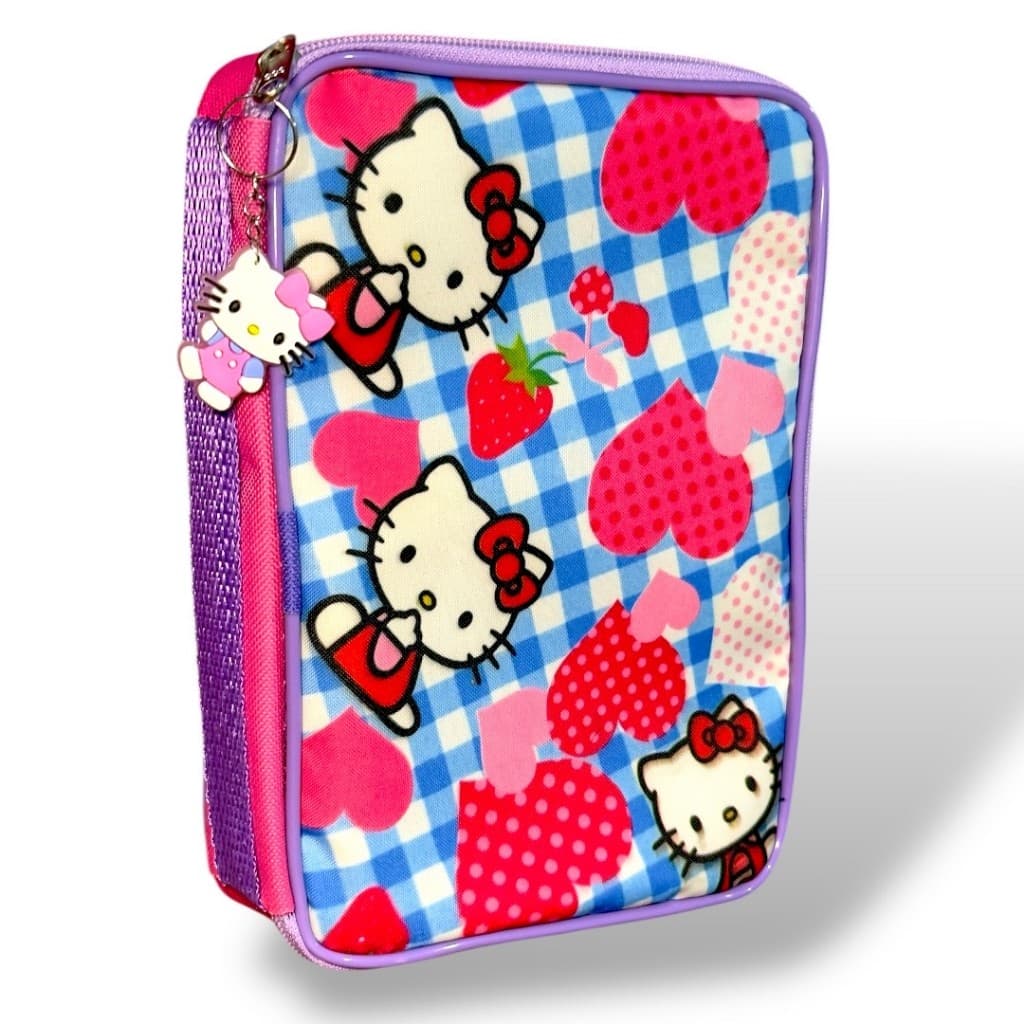ESTOJO BOX HELLO KITTY 100 PENS ESTOJO GRANDE HELLO KITTY ORGANIZAADOR INFANTIL ESCOLAR MENINA