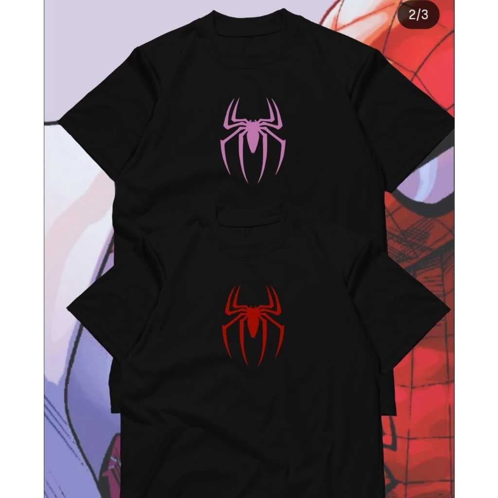 Kit Camiseta Casal Spider-Man Spider-Girl Frente Costas Unissex 100% Algodão Premium Envio Imediato
