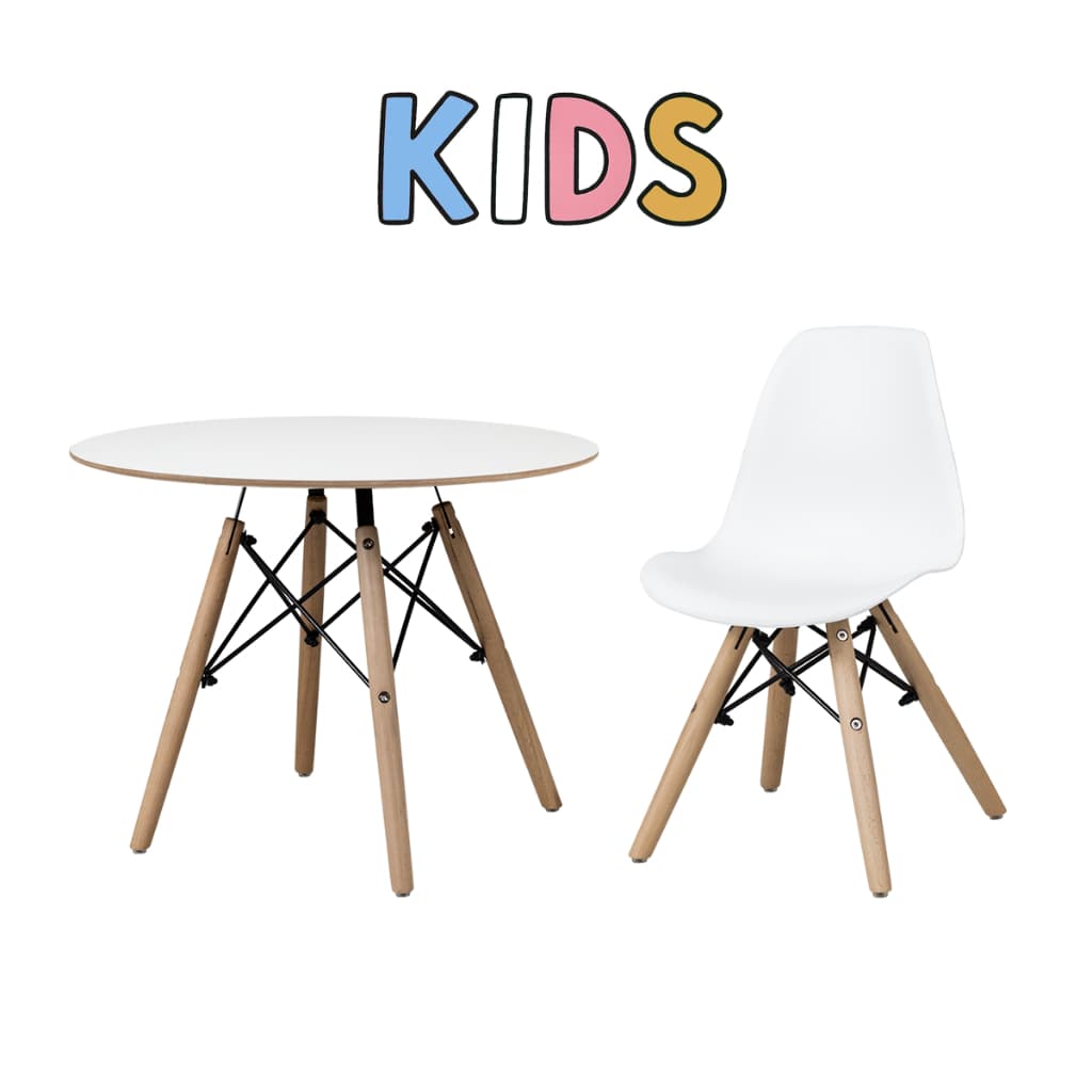 Kit Mesa Infantil Branca 60cm com 1 Cadeira para Quarto e Brinquedoteca - Seat&co