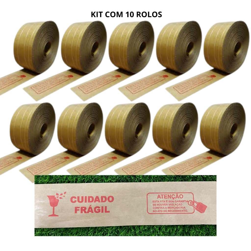 FITA GOMADA 70 mm COM REFORÇO - 10 UNIDADES COM 130 METROS CADA ROLO