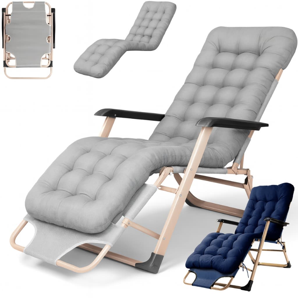Cadeira Espreguiçadeira Preguiçosa Dobrável Metal Ajustável Confortável Resistente