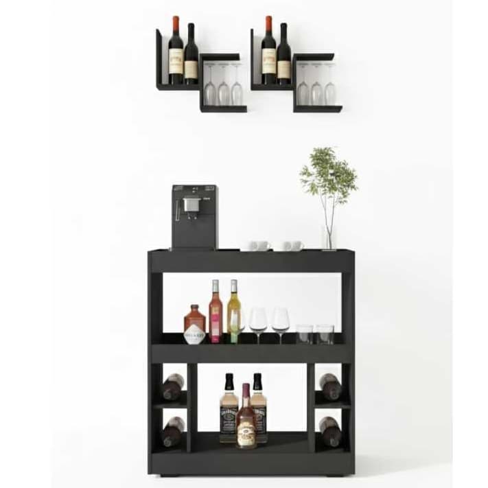 Aparador Bar Com Adega Parede Barzinho Decoração churrasco e sala 100% Mdf
