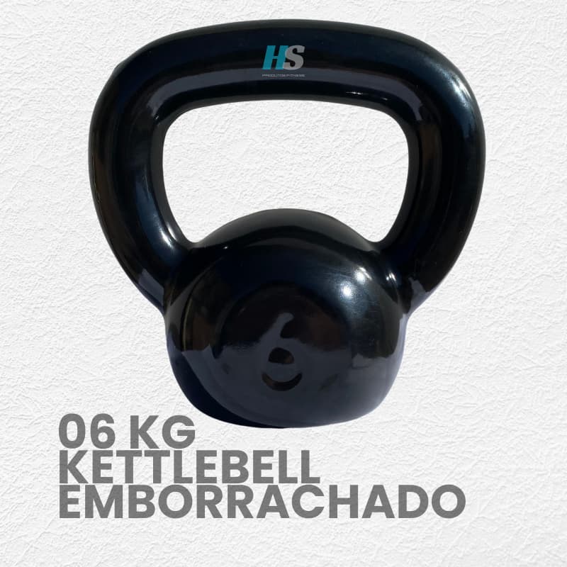 Kettlebell Emborrachado 6kg - (1 unid) Peso de academia