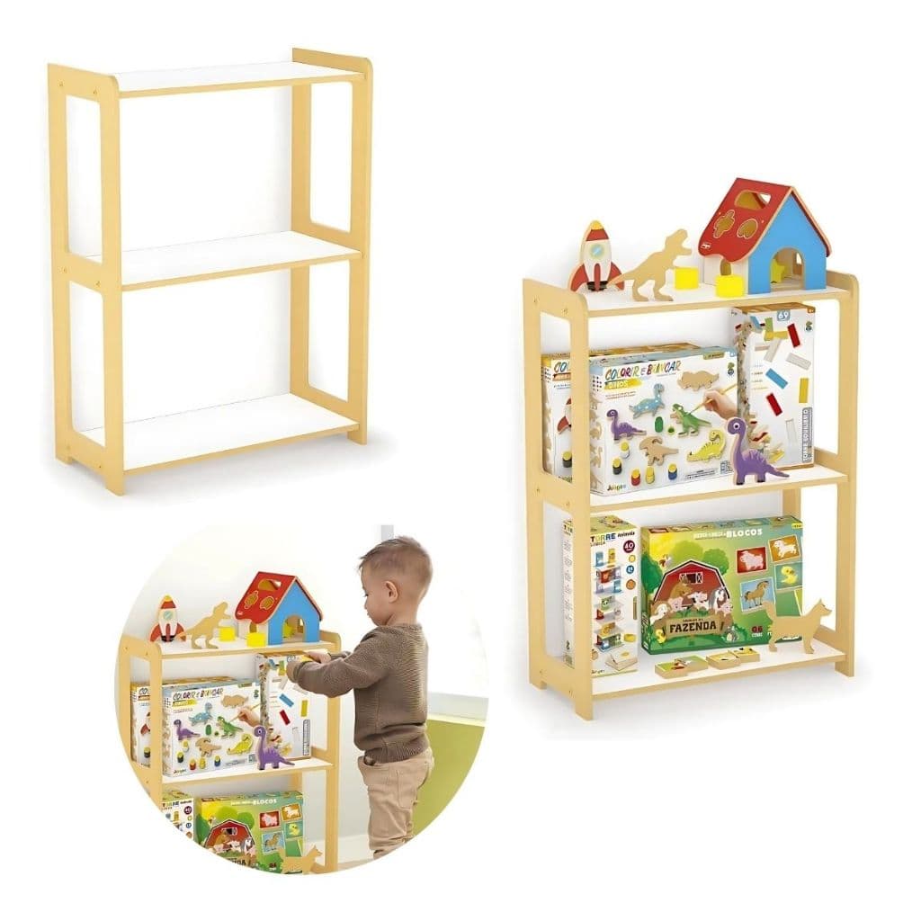 Estante Montessori Móvel Infantil Educativo de Aprendizagem - Junges - 2 anos