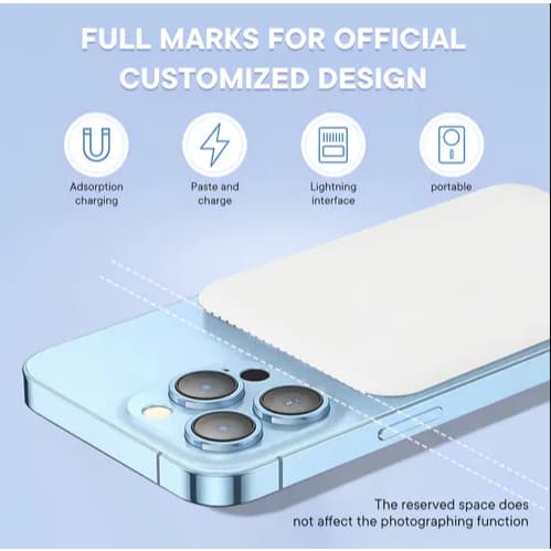 POWER BANK Bateria Portátil por Indução 5000mAh (Acompanha Cabo Lightning x USB-C) - INOVA