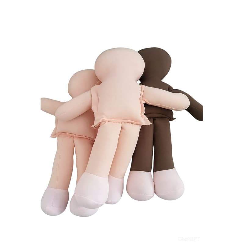 Kit 5 Bonecas De Pano 30cm Somente Corpo Careca