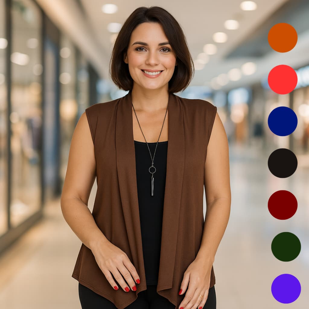 Colete Cardigan Alfaiataria Feminino Elegante Social do M ao EGG