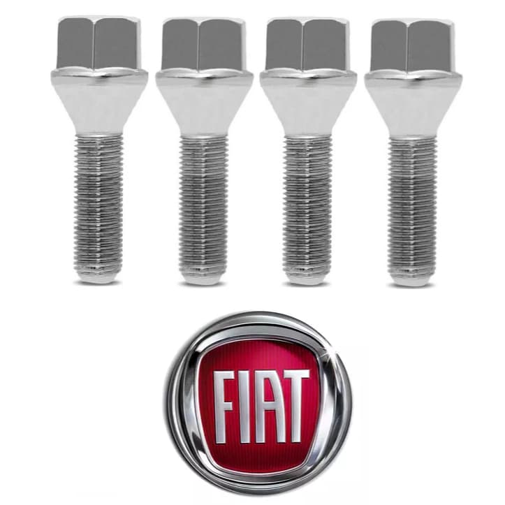 4 Parafusos Roda Cromados Fiat Todos Super Longo M12x1,25