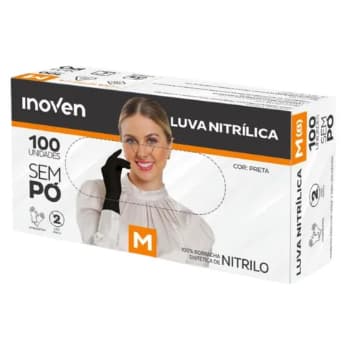 Luva Nitrílica  | Descartável | Sem Pó | Ambidestra | Caixa c/ 100 un | P, M e G