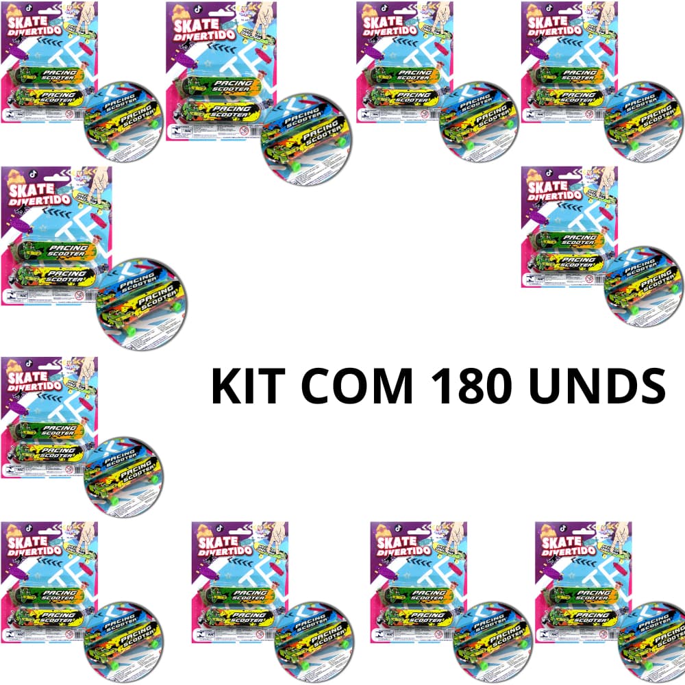 Kit 180 cartelas de (2 Skate De Dedo cada cartela) Brinquedo Skate Extremo E Radical Oferta