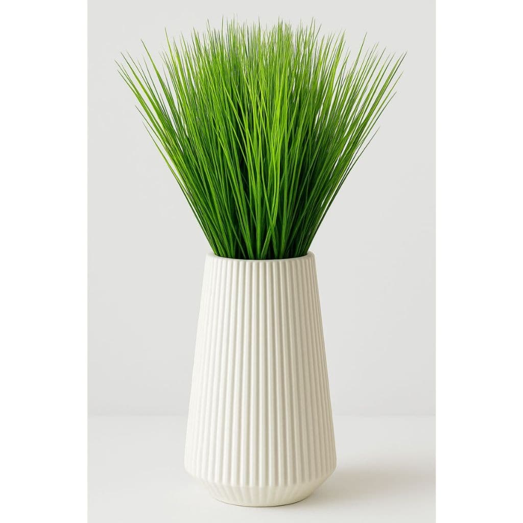 Kit 10 Galhos Buquê Capim Verde 60cm Planta Artificial