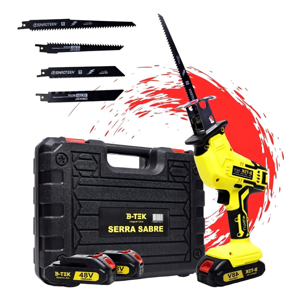 Serra Sabre Serrote Portatil Elétrica 2 Bateria Profissional