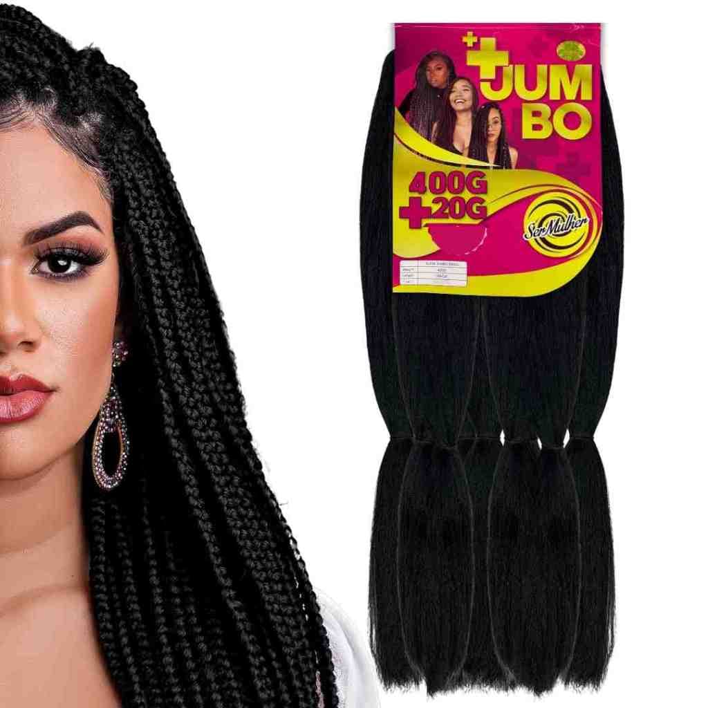 Super Jumbão Para Tranças Box Braids e Penteados Ser Mulher 420 Gramas Nagô Twist 130cm