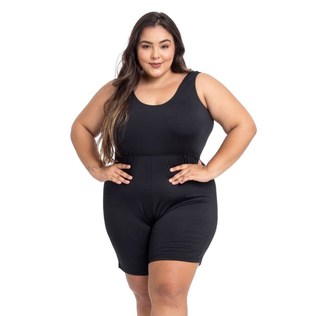 Maio Macaquinho Via Tropical Plus Size Hidroginástica E Natação