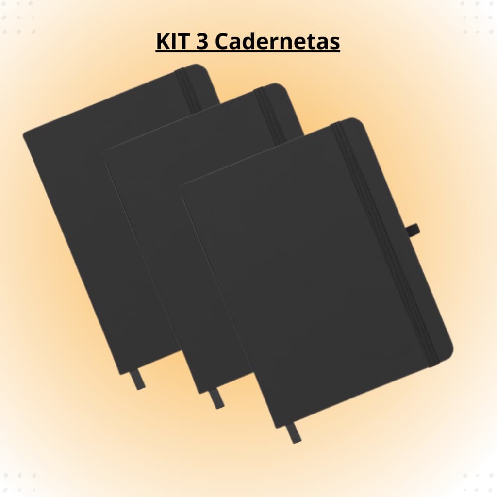 Kit C/ 3 Cadernetas Tipo Moleskine Sketchbook 17X13 Sem Pauta Capa Emborrachada