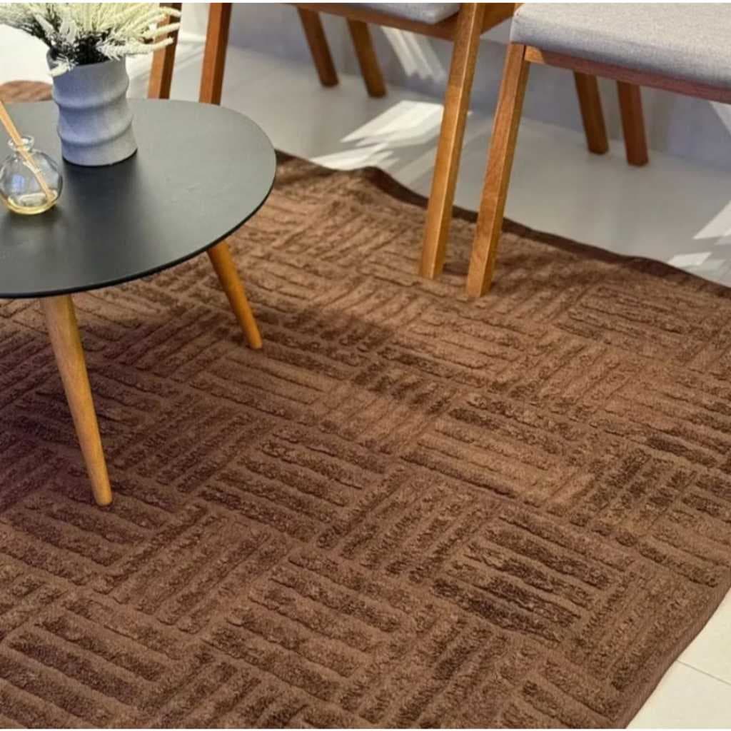 Tapete de Sala 1,40m x 2,00m Luxo Antiderrapante Aveludado