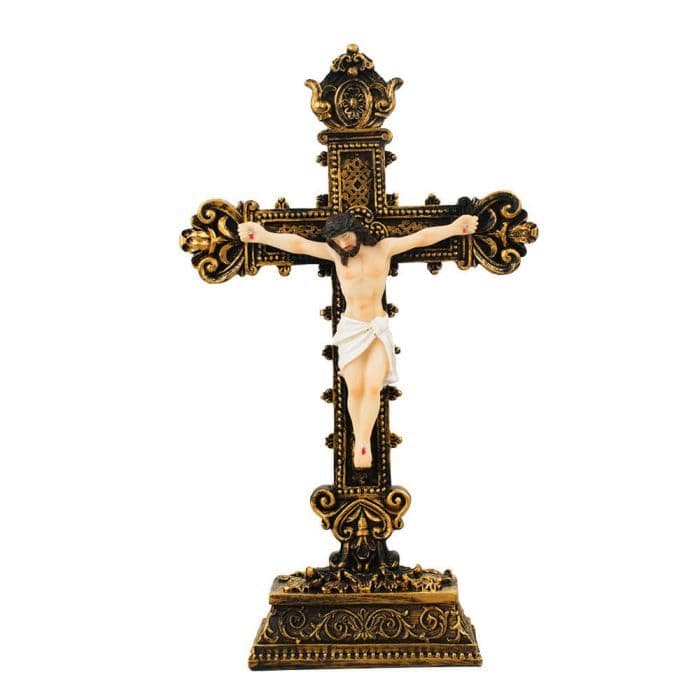 Crucifixo de Mesa 22.5cm - Enfeite Resina