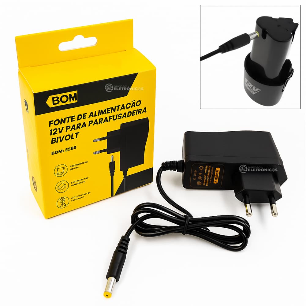 Carregador De Bateria 12V 12.6V Pino Padrão DC – BOM5590