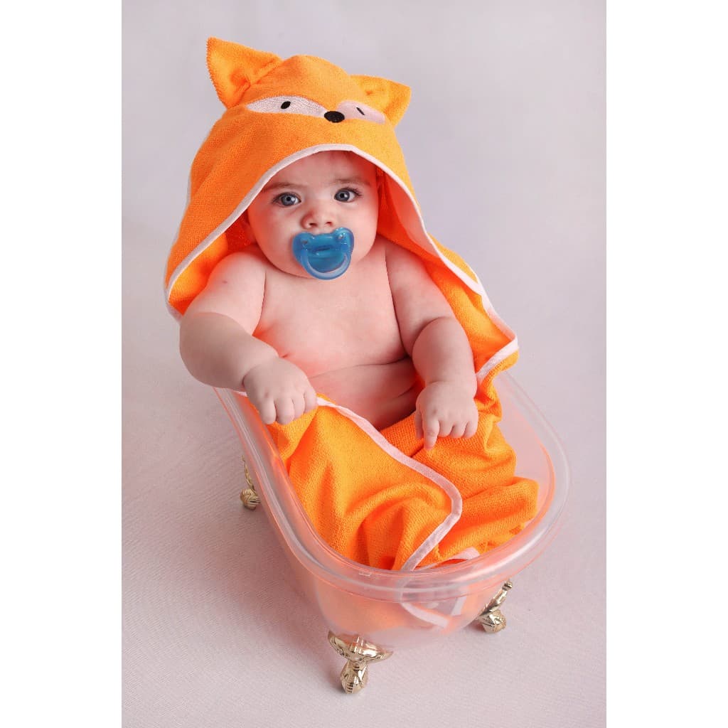 Toalha de Banho com Capuz para Bebê 100% Algodão Macia e Absorvente Bordado