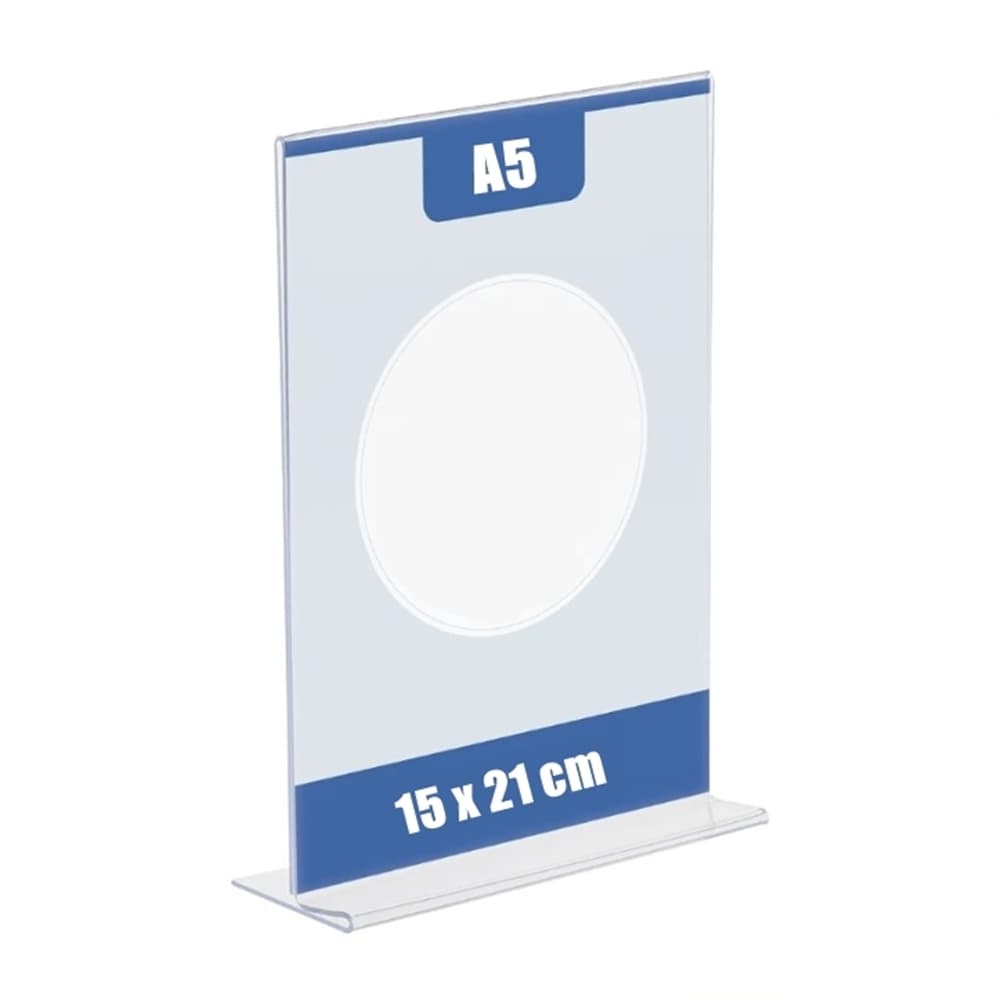 Display Expositor T 15x21 A5 Acrílico Balcão Mesa Cardápio