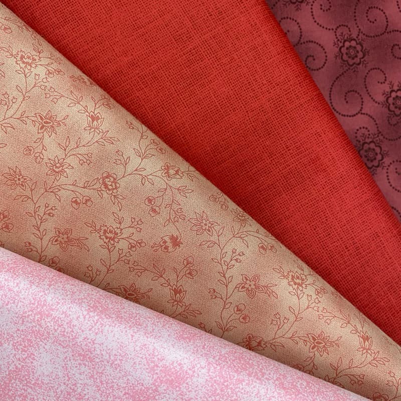 TRICOLINE 100%ALGODÃO TONS ROSA, ROSÊ, VERMELHO E VINHO COM 50CMX1,50MTS PARA COSTURACRIATIVA,PATCHWORK,ARTESANATO