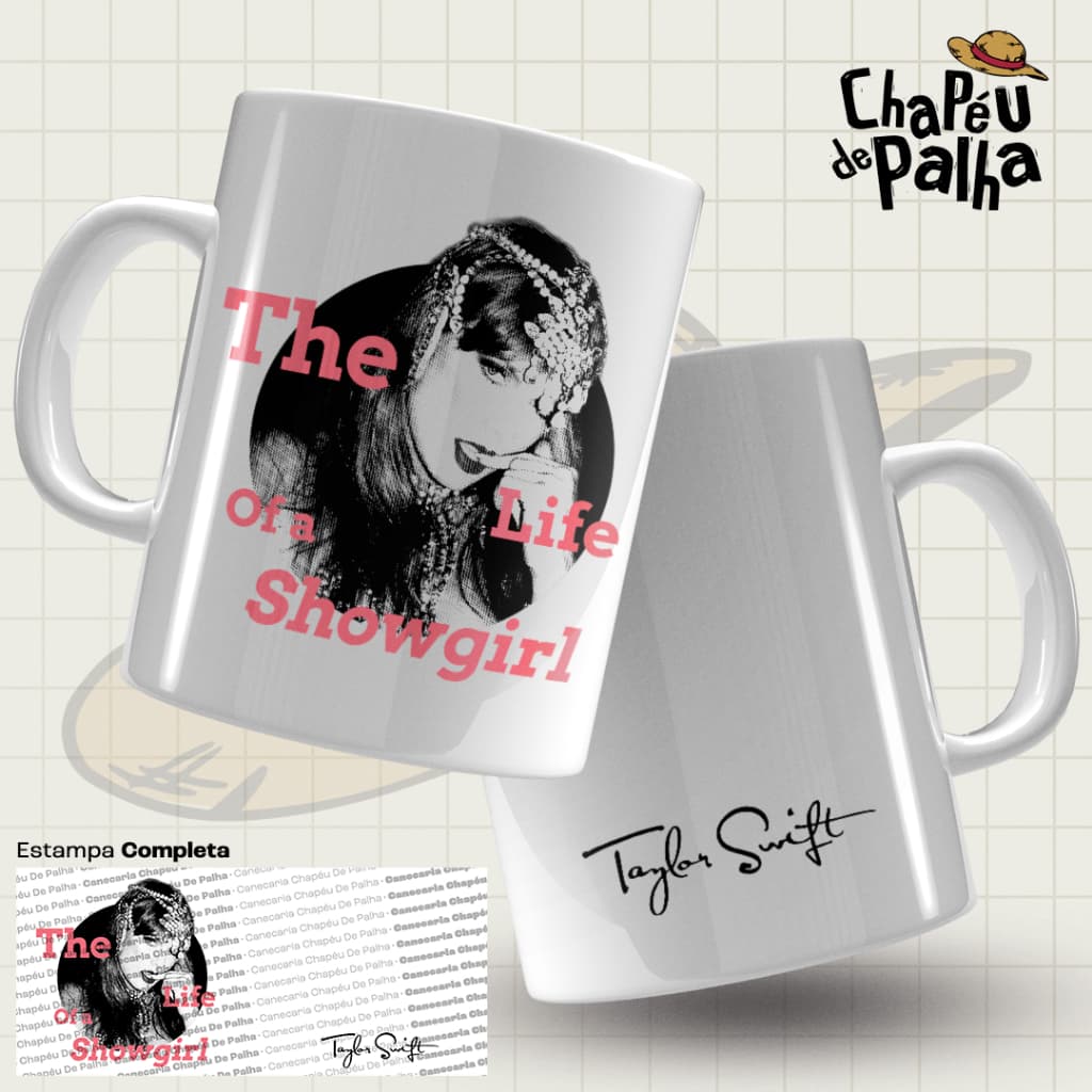 Caneca Música Porcelana 325ml – Presente Musical - Pop - Taylor Swift