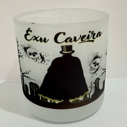 EXU CAVEIRA COPO DE EXU BEBIDAS E WHISKY 260ML VIDRO - UMBANDA QUIMBANDA CANDOMBLE CALUNGA