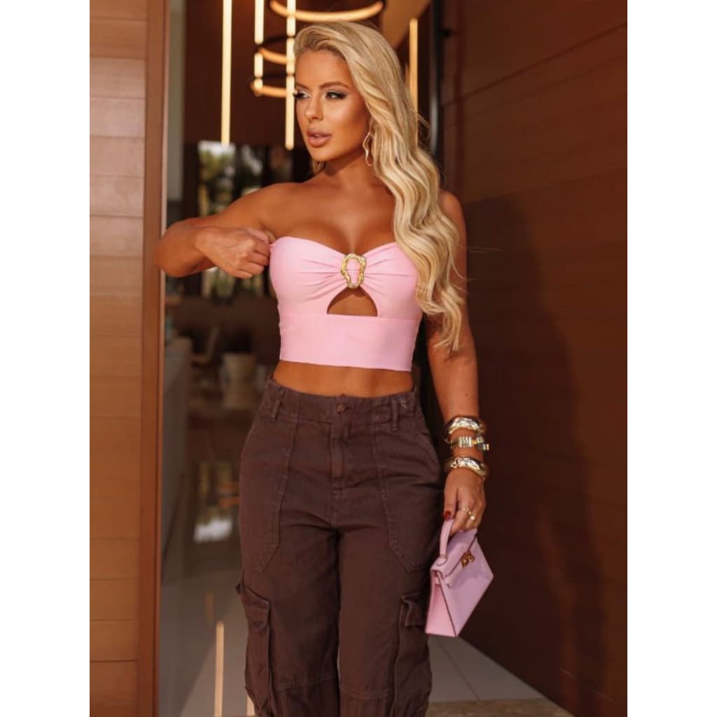 Cropped Feminino em Suplex com Bojo e Fivela Orgânica – Conforto e Estilo