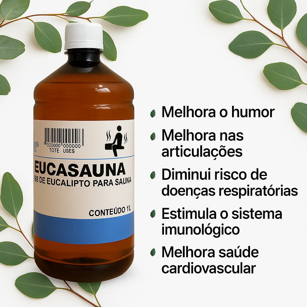 Essência De Eucalipto Concentrado Tradicional Para Sauna 1l