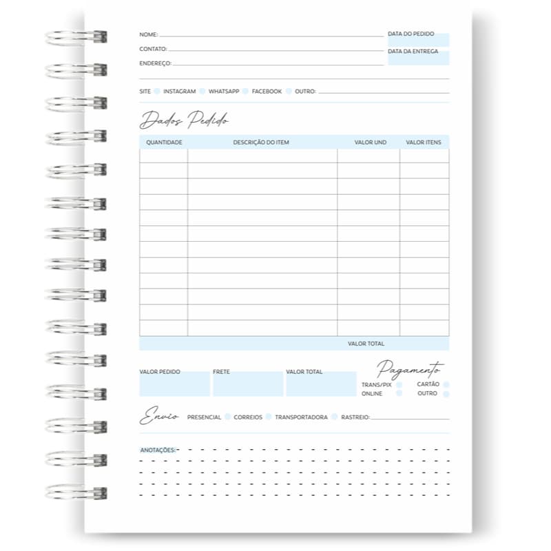 Refil Reposicionável para Caderno de Pedidos