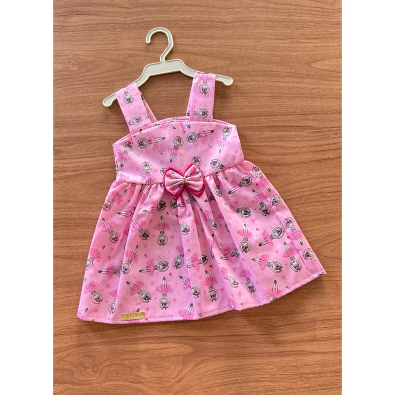 Vestido bebê menina estampado 3-9 meses tecido