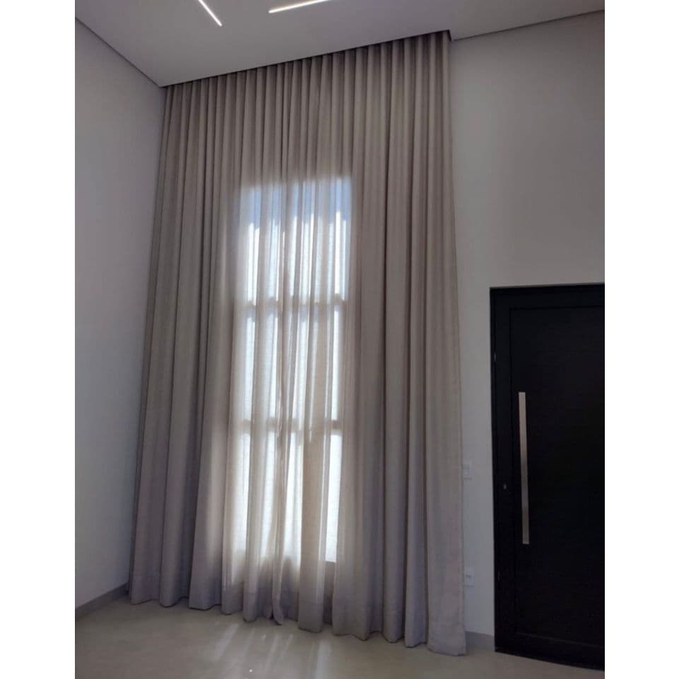 Cortina sala quarto Trilho Duplo e Simples Gaze De Linho Sob Medida