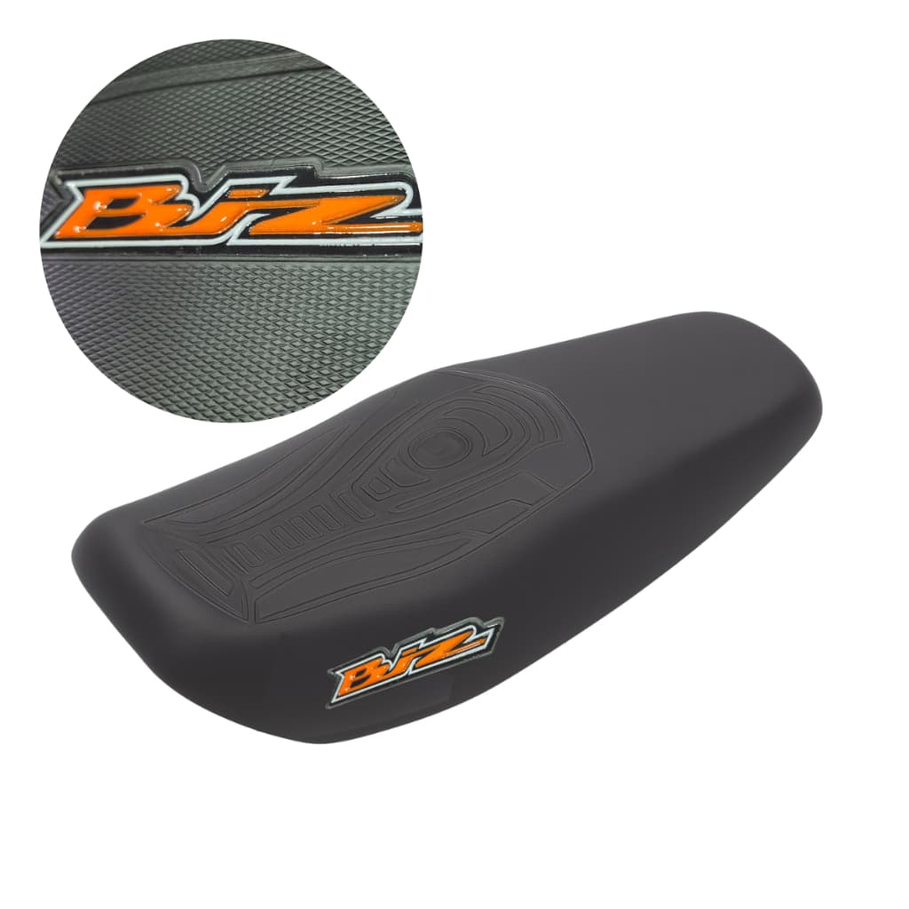Capa Banco Moto Biz 100 125 Esportiva Antiderrapante Emborrachada Logo Laranja