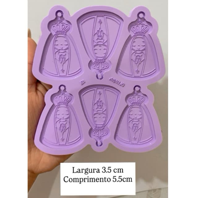 Molde Nossa Senhora Aparecida com 6 cavidades sem flor.