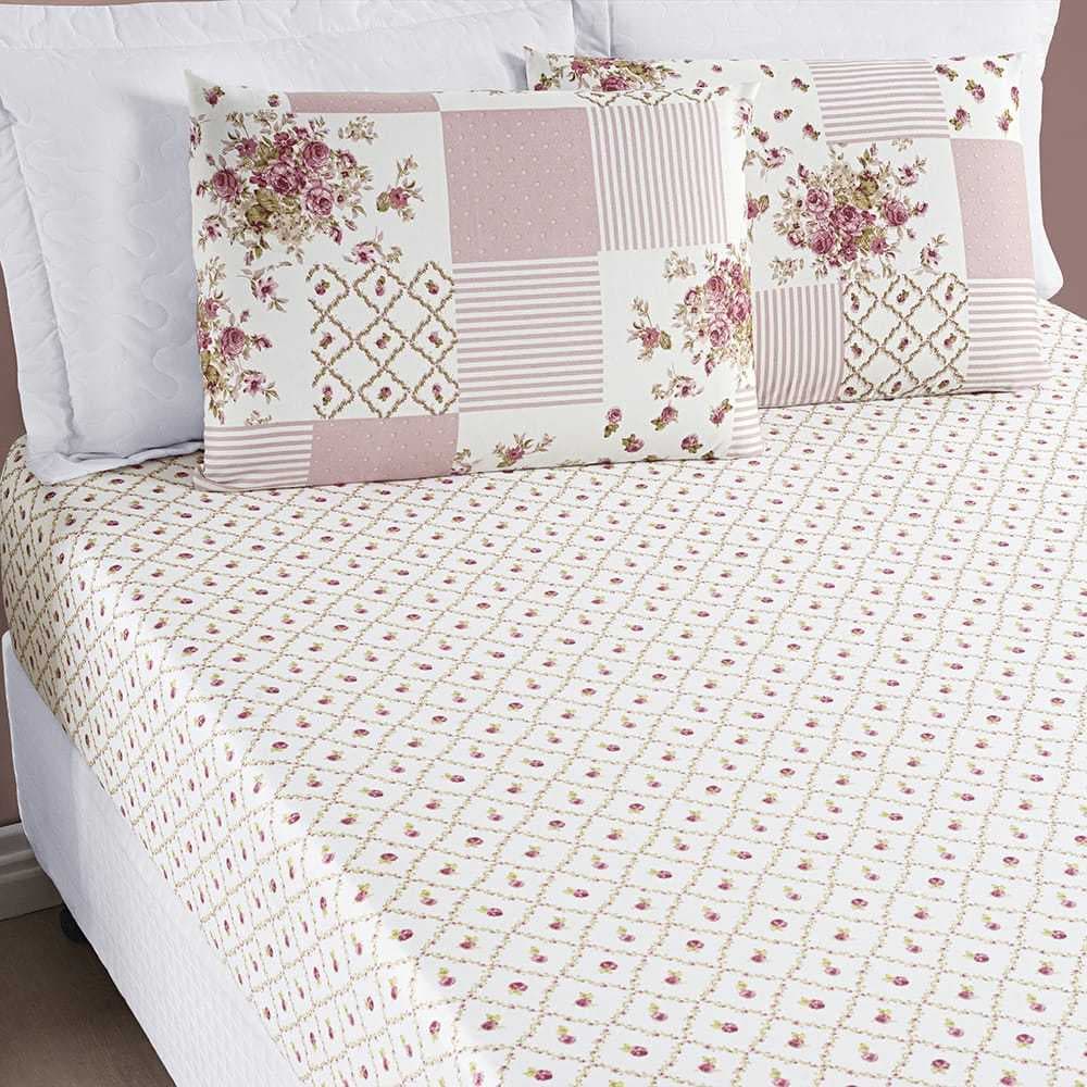 Jogo de Cama Queen Lençol 3 peças Estampas Floridas com Elástico 100% Poliéste !A Pronta Entrega!