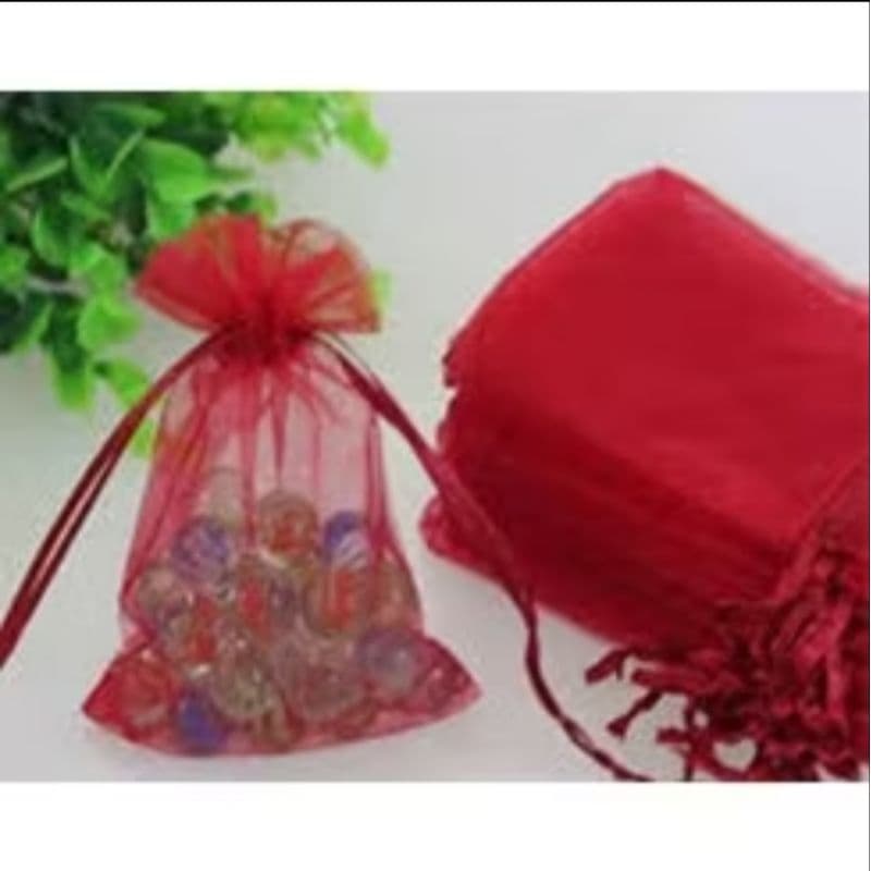 Saco Organza Vermelho Tamanho 10x15 Com 50 Unidades. Entregar Rápida.