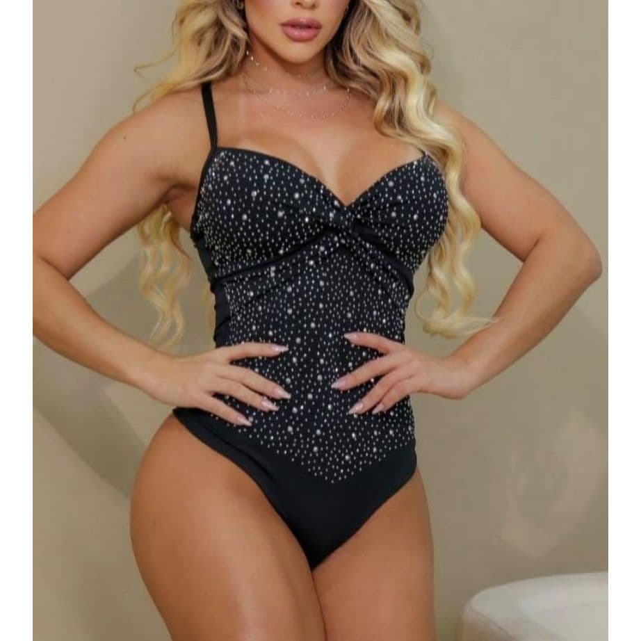 Body Feminino Strass Decote Cruzado Alças finas body Brilho Pedraria Festa Elegante Noite Tendência Confortável Sensual