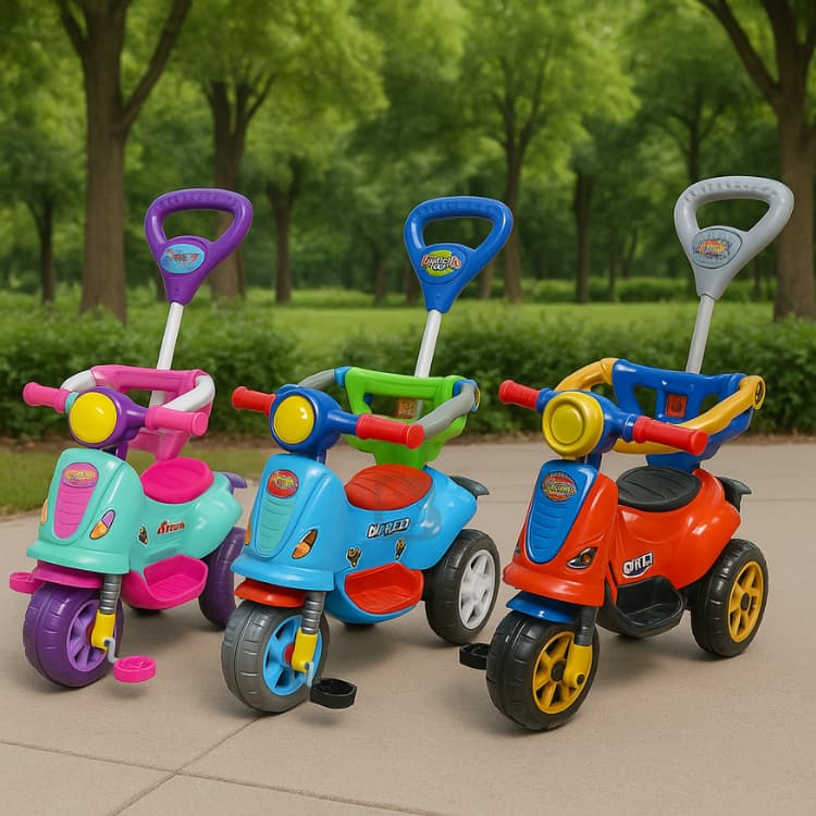 Triciclo Avespa Spider Carrinho De Passeio Infantil Motoquinha Com Buzina Pedal Haste