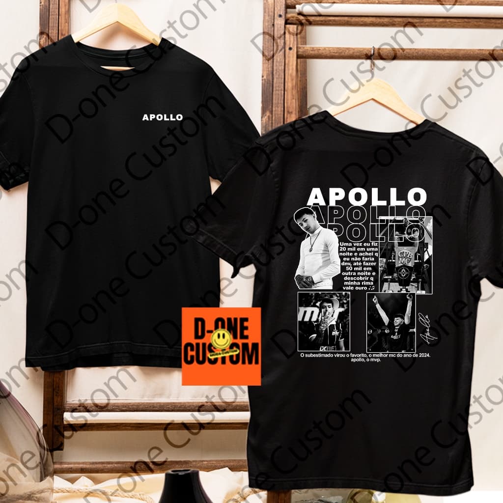 Camisa Camiseta Apollo Mc Melhor do Ano Trap Rap Show Funk Homenagem Minha Rima Vale Ouro