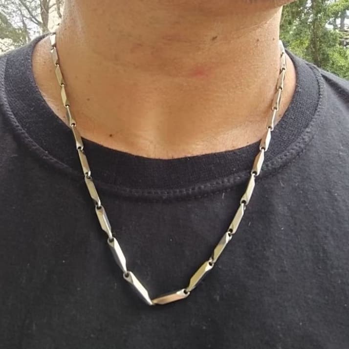 CORDÃO CORRENTE COLAR MASCULINA AÇO INOXIDÁVEL 55CM ALTO ESTILO