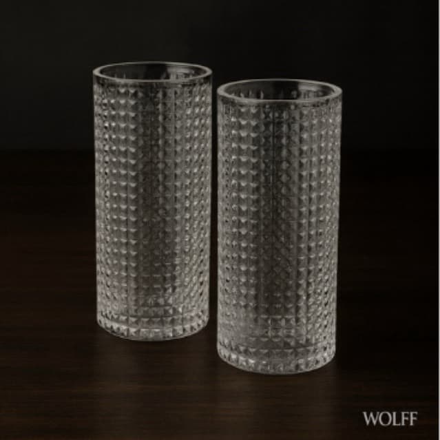 Conjunto 2 Copos Altos de Vidro Spike 400ml - Wolff