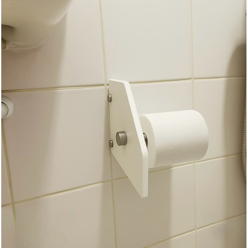 Suporte de Papel Higiênico em MDF com prolongador em Inox Escovado – Moderno, Resistente e Funcional ou