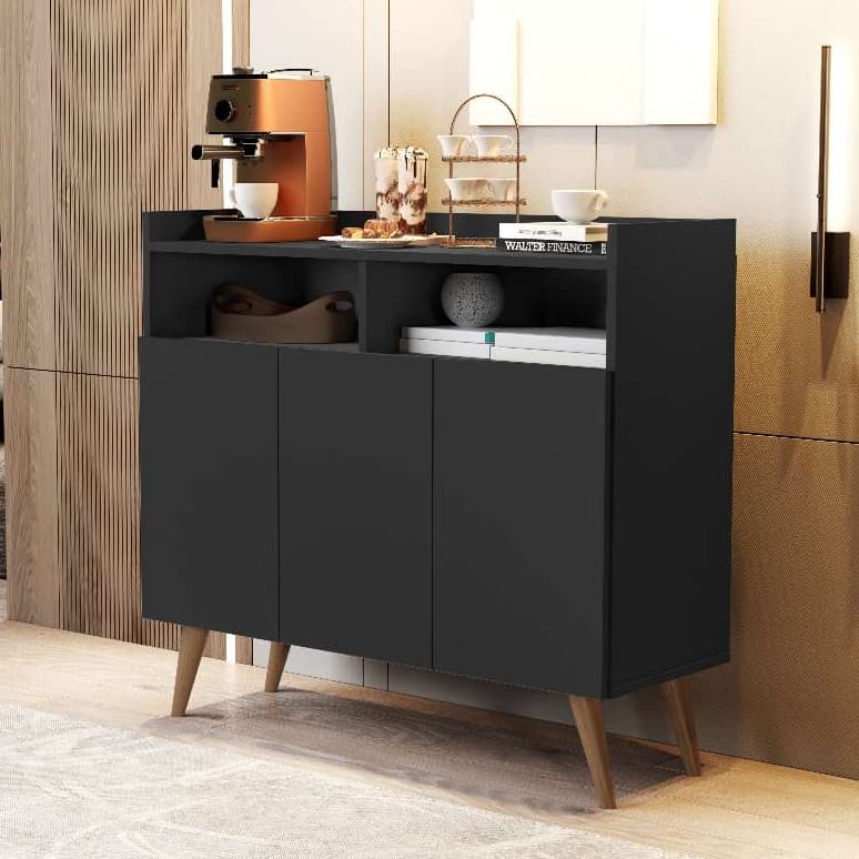 Aparador Cantinho do Café Wind 3 Portas Buffet Multiuso para Cozinha e Sala