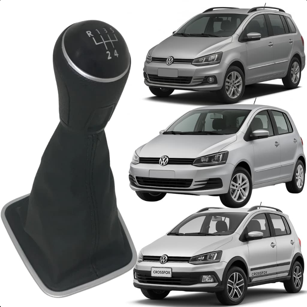Manopla Bola Cambio Coifa Fox Spacefox Crossfox Preto 2011 2012 2013 2014 2015 2016 2017 2018 2019
