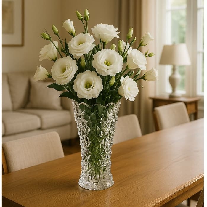 Vaso Para Flores Decorativo Para Mesa Em Vidro Transparente