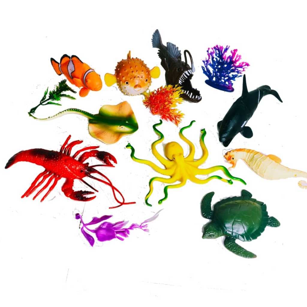 Kit de Miniaturas de Animais Marinhos | Brinquedo Educativo Infantil