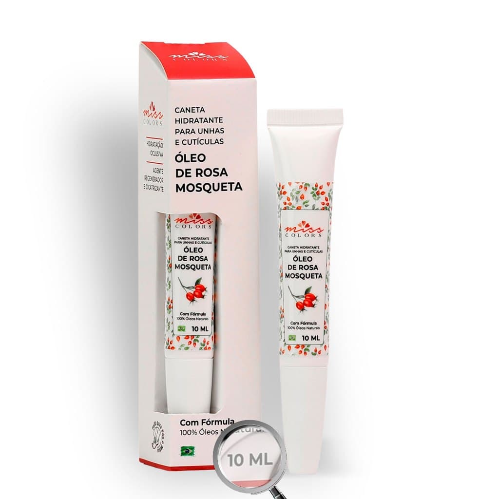 Caneta Hidratante de Cutículas e Unhas 10ml Óleo de Rosa Mosqueta Nutrição Intensa - Miss Colors