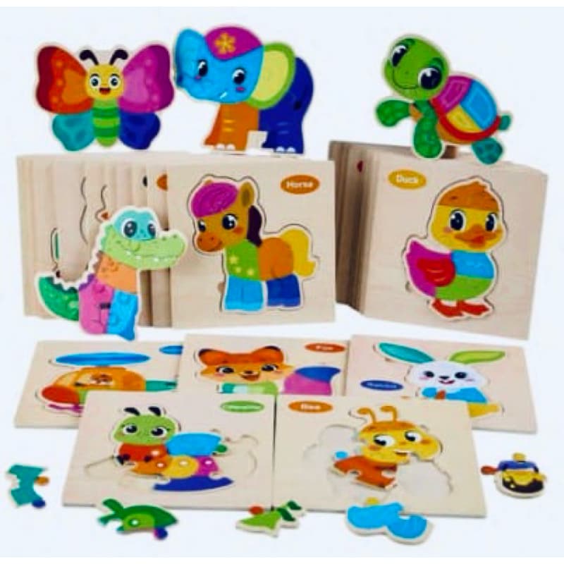 Kit 2 Quebra Cabeça Infantil Encaixe Pedagógico Brinquedo Educativo infantil